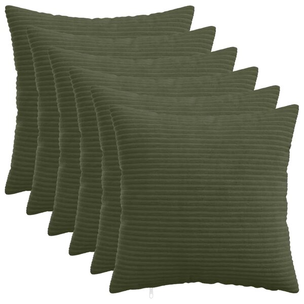 Presvlaka za jastuk 6 pcs HEERLEN Zelena 30 x 30 cm Kord - Zelena 30 x 30 cm 6