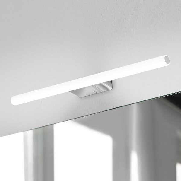 Ebir Irene LED zidna svjetiljka, okrugla, širina 50 cm, Metalik, kupaonica, Plastika
