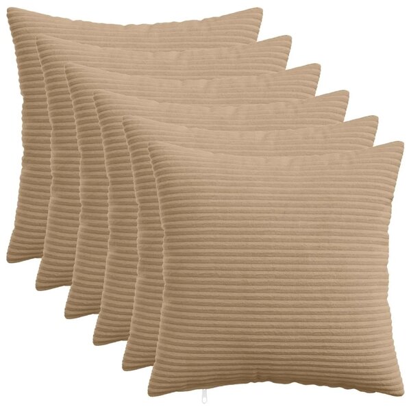 Presvlaka za jastuk 6 pcs HEERLEN Smeđa 30 x 30 cm Kord - Smeđa 30 x 30 cm 6