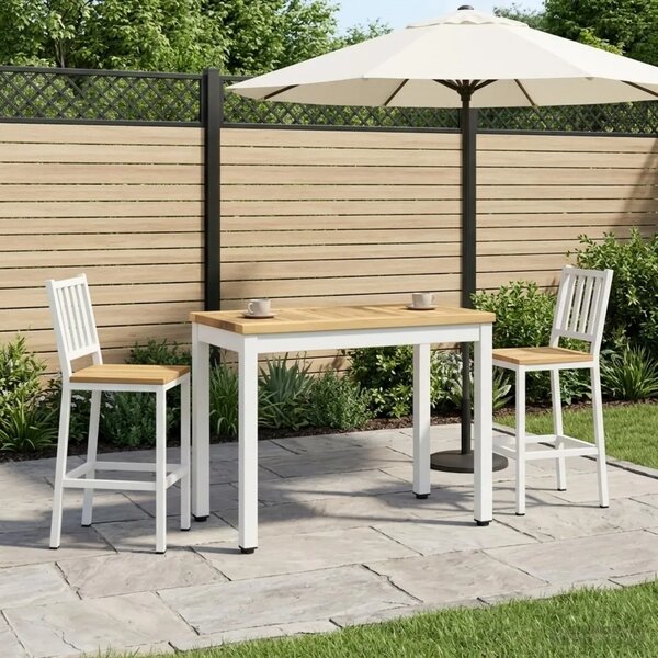 Stolić za kavu Bijela 60 5 x 30 x 36 cm Čvrsto drvo akacije - 60 5 x 30 x 36 cm Bijela