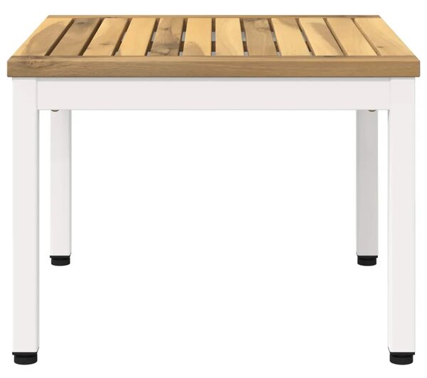 Stolić za kavu Bijela 50 x 48 5 x 36 cm Čvrsto drvo akacije - 50 x 48 5 x 36 cm Bijela