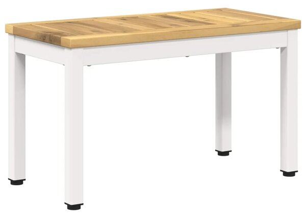 Stolić za kavu Bijela 60 5 x 30 x 36 cm Čvrsto drvo akacije - 60 5 x 30 x 36 cm Bijela