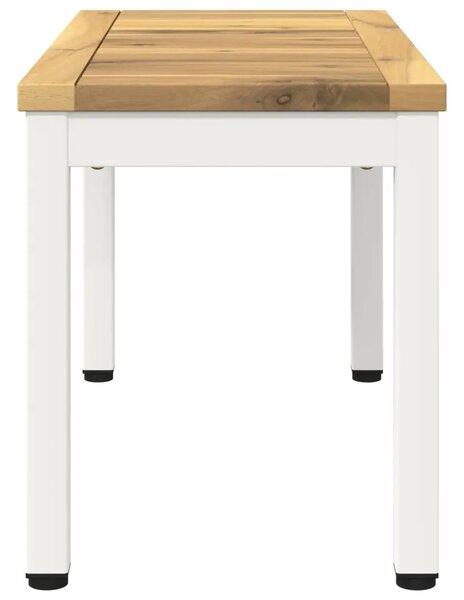 Stolić za kavu Bijela 60 5 x 30 x 36 cm Čvrsto drvo akacije - 60 5 x 30 x 36 cm Bijela