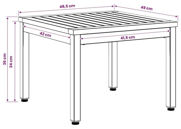 Stolić za kavu Bijela 50 x 48 5 x 36 cm Čvrsto drvo akacije - 50 x 48 5 x 36 cm Bijela