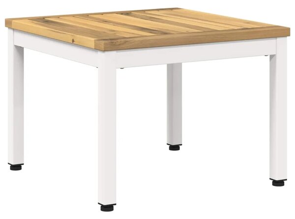 Stolić za kavu Bijela 50 x 48 5 x 36 cm Čvrsto drvo akacije - 50 x 48 5 x 36 cm Bijela