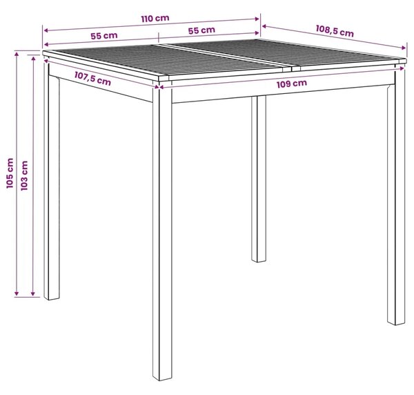 Stol za bar u vrtu Prirodna 110 x 108 5 x 105 cm - Prirodna 110 x 108 5 x 105 cm