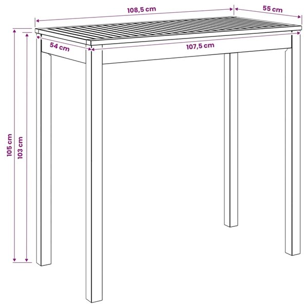 Stol za bar u vrtu Prirodna 108 5 x 55 x 105 cm - Prirodna 108 5 x 55 x 105 cm
