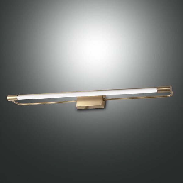 Fabas Luce Rapallo LED zidna svjetiljka, mesing, IP44, 80 cm, Zlato / mjed, Područje hodnika, Metal