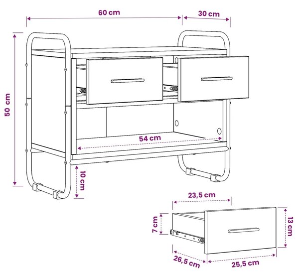 TV ormar 60 x 30 x 50 cm Staro drvo Konstruirano drvo - Staro drvo