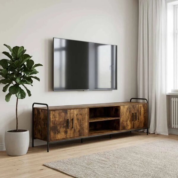 TV ormar 167 5 x 33 x 50 cm Dimljeni hrast Konstruirano drvo - Dimljeni hrast 167 5 x 33 x 50 cm