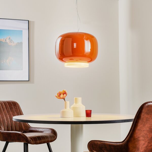 Foscarini Chouchin 1 LED visilica, narančasta, prigušiva, Naranča, Kuhinja, Staklo