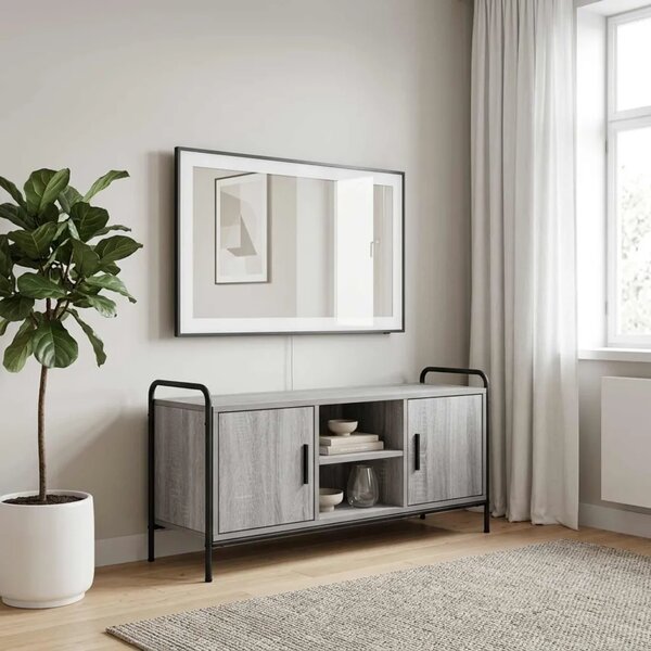 TV ormar 99 x 33 x 50 cm Siva Sonoma Konstruirano drvo - Siva Sonoma 99 x 33 x 50 cm