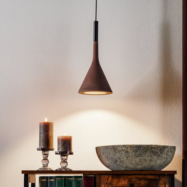 Foscarini Aplomb viseća lampa GU10 od smeđeg betona, prigušiva, Smeđa / hrđa, Kuhinja, Beton