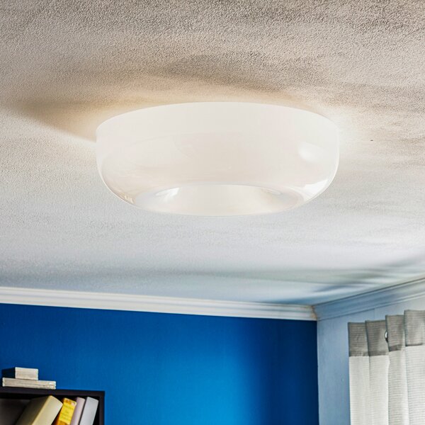 Foscarini Circus grande staklena stropna svjetiljka, Ø 46 cm, prigušiva, Bijela, Dnevni boravak/blagovaonica, Staklo