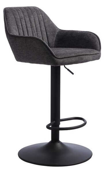 Tamno siva podstavljena barska stolica podesive visine/s naslonima za ruke (visine sjedala 65 cm) Nolan – Unique Furniture