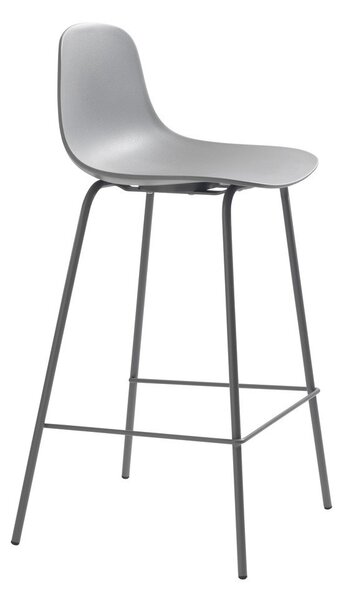 Siva plastična barska stolica (visine sjedala 67,5 cm) Whitby – Unique Furniture