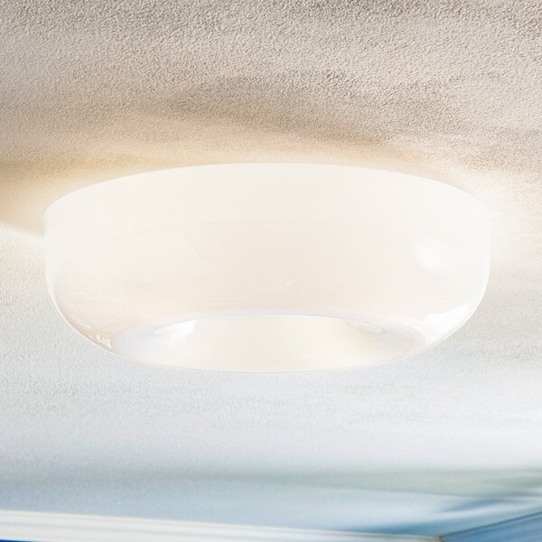 Foscarini Circus grande staklena stropna svjetiljka, Ø 46 cm, prigušiva, Bijela, Dnevni boravak/blagovaonica, Staklo