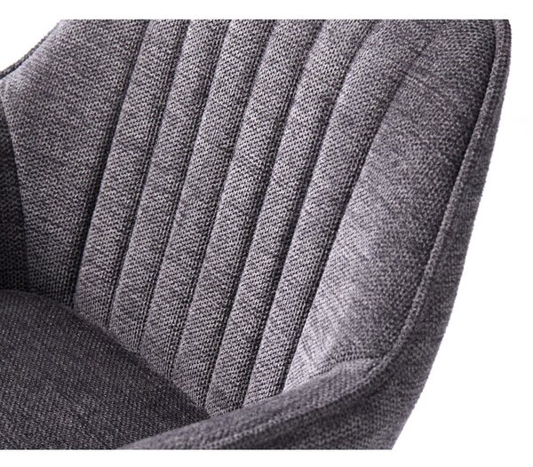 Tamno siva podstavljena barska stolica podesive visine/s naslonima za ruke (visine sjedala 65 cm) Nolan – Unique Furniture