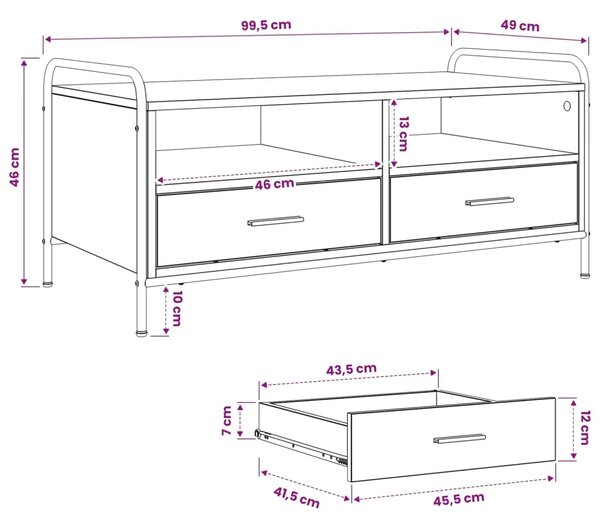 Stolić za kavu Dimljeni hrast 99 5 x 49 x 46 cm - Dimljeni hrast