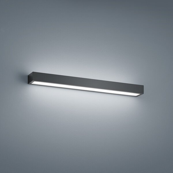 Helestra Theia LED zidna svjetiljka, mat crna 60 cm, Crno, kupaonica, Metal
