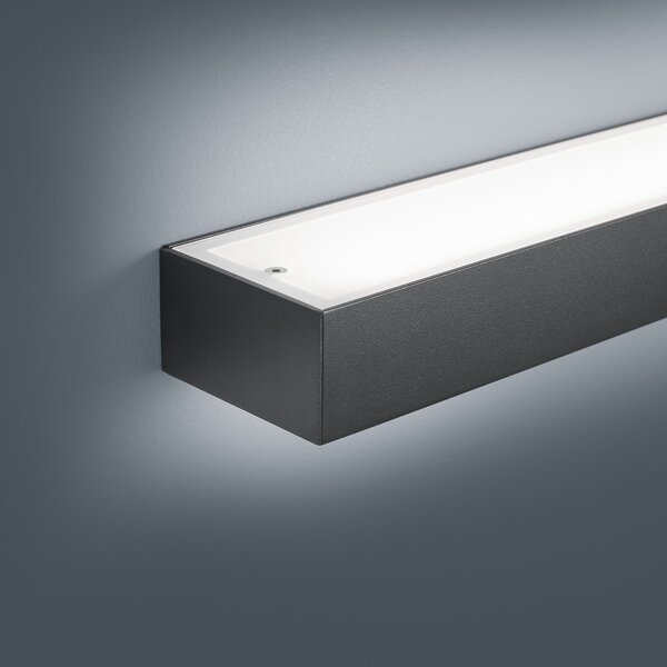 Helestra Theia LED zidna svjetiljka, mat crna 30 cm, Crno, kupaonica, Metal