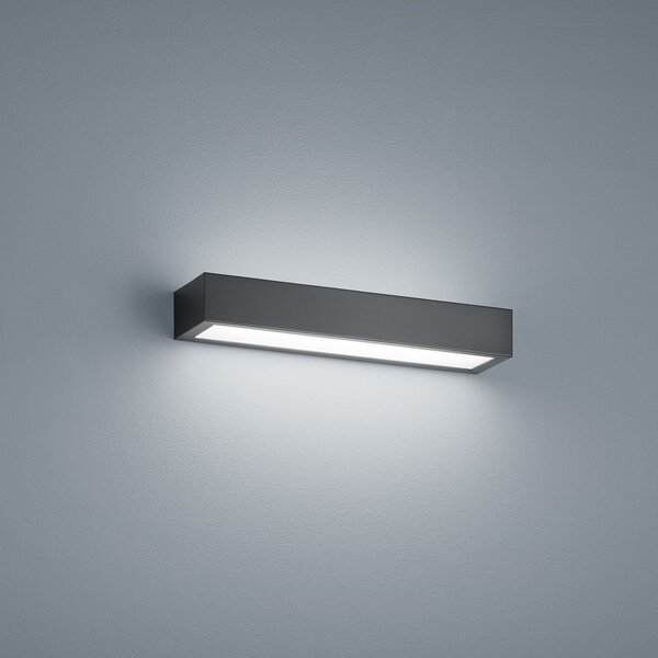 Helestra Theia LED zidna svjetiljka, mat crna 30 cm, Crno, kupaonica, Metal