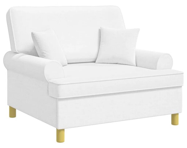 XXL fotelja s jastucima Bijela Tkanina - Bijela 85 cm
