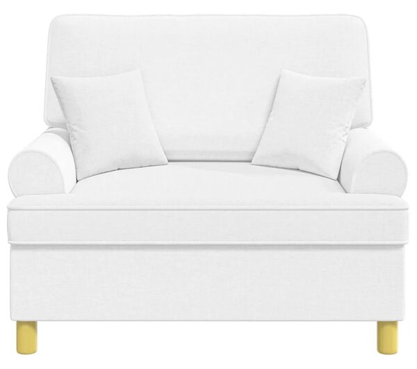 XXL fotelja s jastucima Bijela Tkanina - Bijela 85 cm