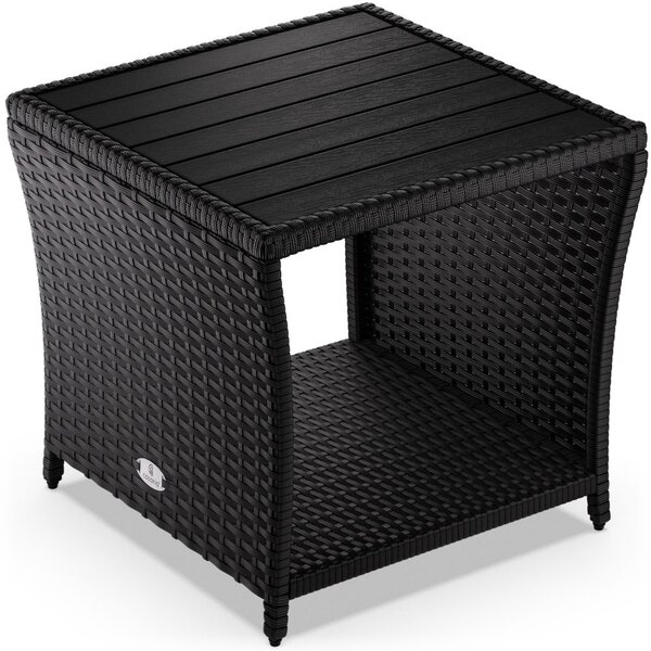 Crni poliratanski pomoćni stolić CASARIA® 45 × 45 × 40 cm