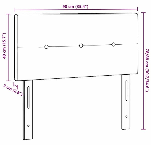 Uzglavlje Ružičasta Baršun - Ružičasta 90 cm Nizak uzglavlju