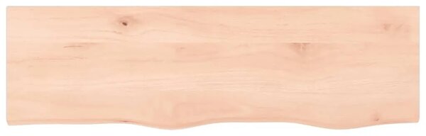 Zidna polica 100x30x(2-6) cm neobrađena masivna hrastovina - Prirodna 100 x 30 x 6 cm