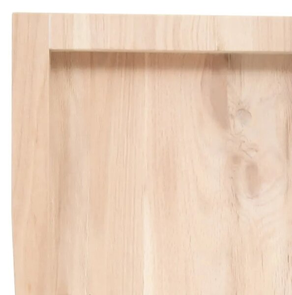 Zidna polica 100x30x(2-6) cm neobrađena masivna hrastovina - Prirodna 100 x 30 x 6 cm