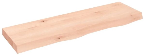 Zidna polica 100x30x(2-6) cm neobrađena masivna hrastovina - Prirodna 100 x 30 x 6 cm