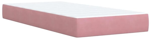 Boxspring krevet s madracem Ružičasta 90 x 200 cm Baršun - Ružičasta 90 x 200 cm Kristal s dugmadima