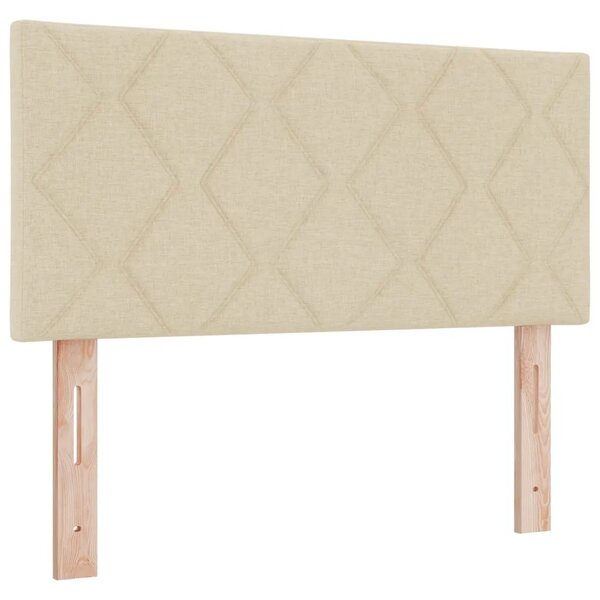Boxspring krevet s madracem Krem 120 x 190 cm Tkanina - Krem 120 x 190 cm Dizajn s rombovima