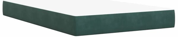 Krevet s box springom madracem i LED-om Tamnozelena Baršun - Tamnozelena 120 x 190 cm Dizajn s rombovima