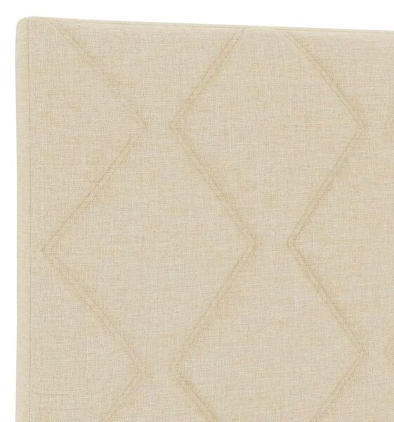 Krevet s box springom madracem i LED-om Krem 90 x 200 cm - Krem 90 x 200 cm Dizajn s rombovima