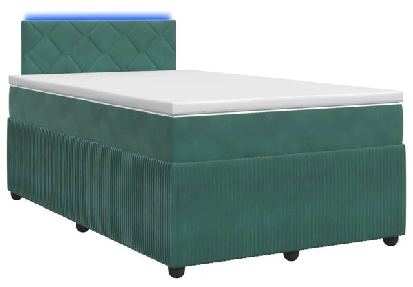 Boxspring krevet s madracem Tamnozelena 120 x 200 cm Baršun - Tamnozelena 120 x 200 cm Dizajn s rombovima