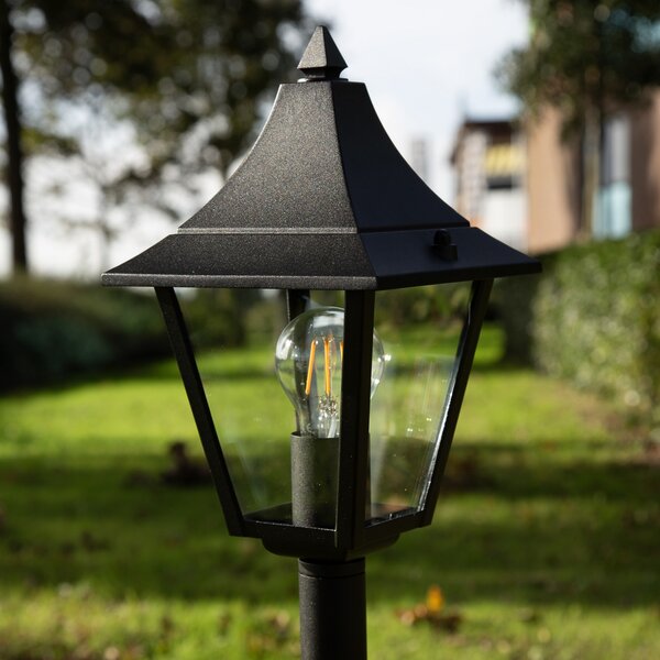 K.S. Verlichting Svjetlo za stazu Livorno, IP44, crno/prozirno, prigušiva, Crno, Metal