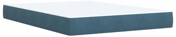Boxspring krevet s madracem Plava 160 x 200 cm Baršun - Plava 160 x 200 cm Dizajn s rombovima