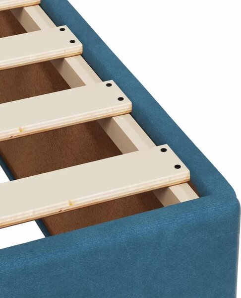 Krevet s box springom madracem i LED-om Plava 90 x 190 cm - Plava 90 x 190 cm Dizajn s rombovima
