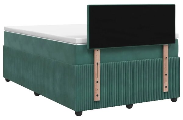 Boxspring krevet s madracem Tamnozelena 120 x 200 cm Baršun - Tamnozelena 120 x 200 cm Dizajn s rombovima