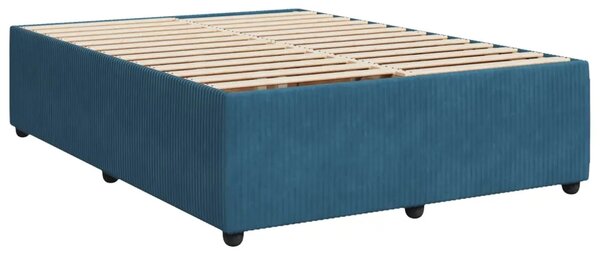 Boxspring krevet s madracem Plava 160 x 200 cm Baršun - Plava 160 x 200 cm Dizajn s rombovima
