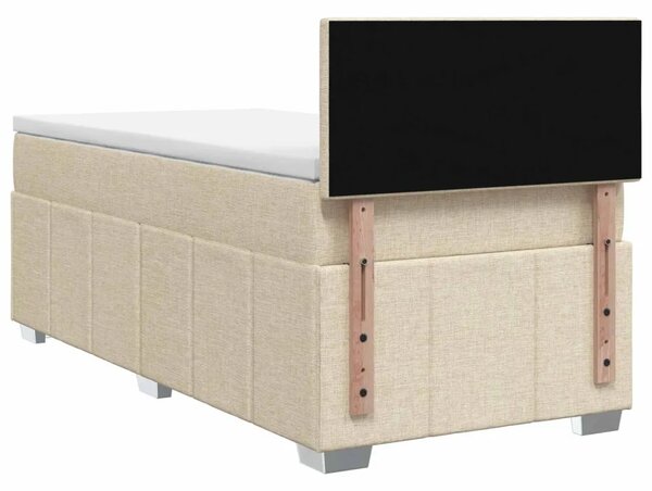 Boxspring krevet s madracem Krem 90 x 200 cm Tkanina - Krem 90 x 200 cm Dizajn s rombovima