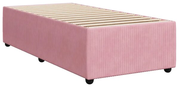 Boxspring krevet s madracem Ružičasta 90 x 200 cm Baršun - Ružičasta 90 x 200 cm Kristal s dugmadima