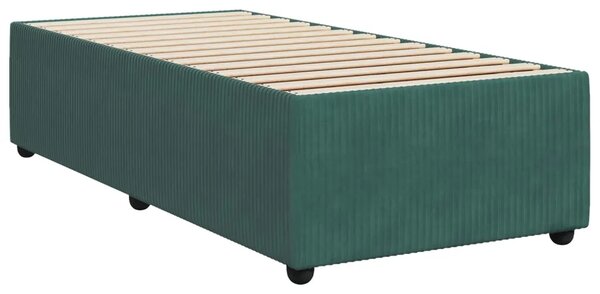 Boxspring krevet s madracem Tamnozelena 90 x 190 cm Baršun - Tamnozelena 90 x 190 cm Dizajn s rombovima