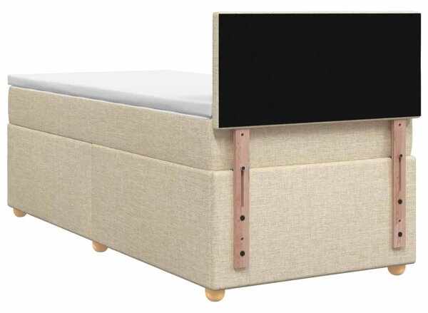 Boxspring krevet s madracem Krem 90 x 200 cm Tkanina - Krem 90 x 200 cm Dizajn s rombovima