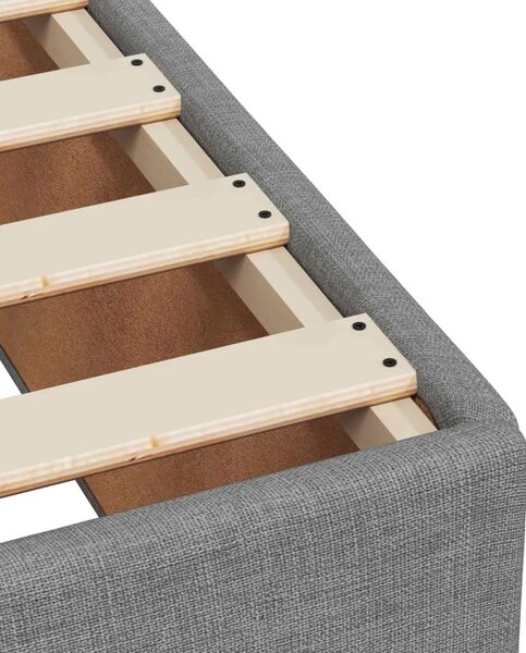 Boxspring krevet s madracem Svjetlosiva 140 x 190 cm Tkanina - Svjetlosiva 140 x 190 cm Prošiveno gumbima