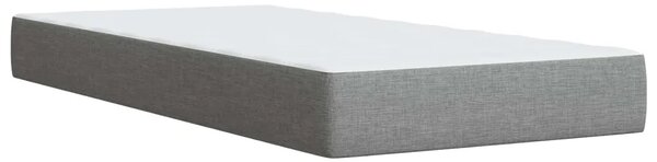 Boxspring krevet s madracem Svjetlosiva 90 x 200 cm Tkanina - Svjetlosiva 90 x 200 cm Prošiveno gumbima