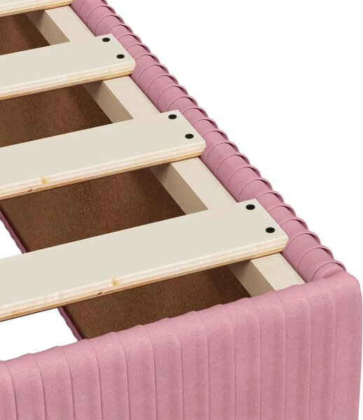 Boxspring krevet s madracem Ružičasta 90 x 200 cm Baršun - Ružičasta 90 x 200 cm Kristal s dugmadima